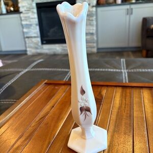 Westmoreland Almond Beaded Bouquet Bud Vase Signed 1980 Vintage